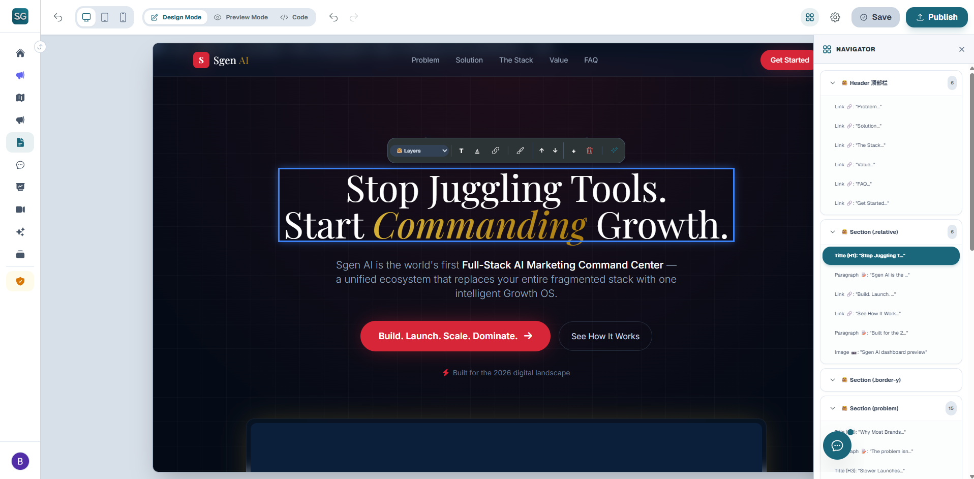 DOM Structural Sidebar Navigator Panel